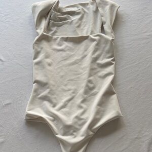 Astr Cream Square-Neck Bodysuit